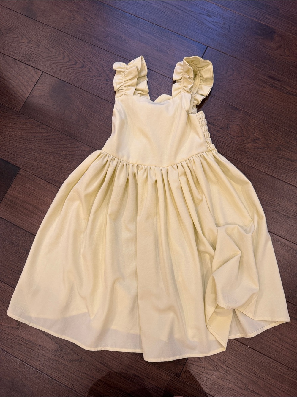 Girls Yellow Ruffle Strap Casual Dress Size 7 - C72-093